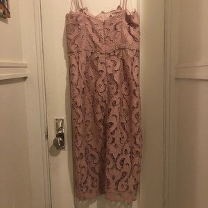 Size medium Bardot champagne/pink dress.